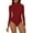 1-1pc,Red, variant on COMFREE Long Sleeve Bodysuit for Women Turtleneck Casual Stretchy Basic Tops