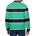 thumbnail image 4 of QHRMKOG Mens Long Sleeve Polo Shirts Loose Fit Striped Golf Shirts Casual Collared Golf Tshirt Trendy Tops Green L, 4 of 6