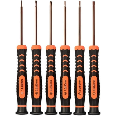 

Precision Screwdriver Set of 6 and Flathead Screwdriver Set with Magnetic Tips and Non-Skid Handle Small Repair Tool Kit for Eyeglasses/iPhone/Computer/Jewelry/Watch/Electronics