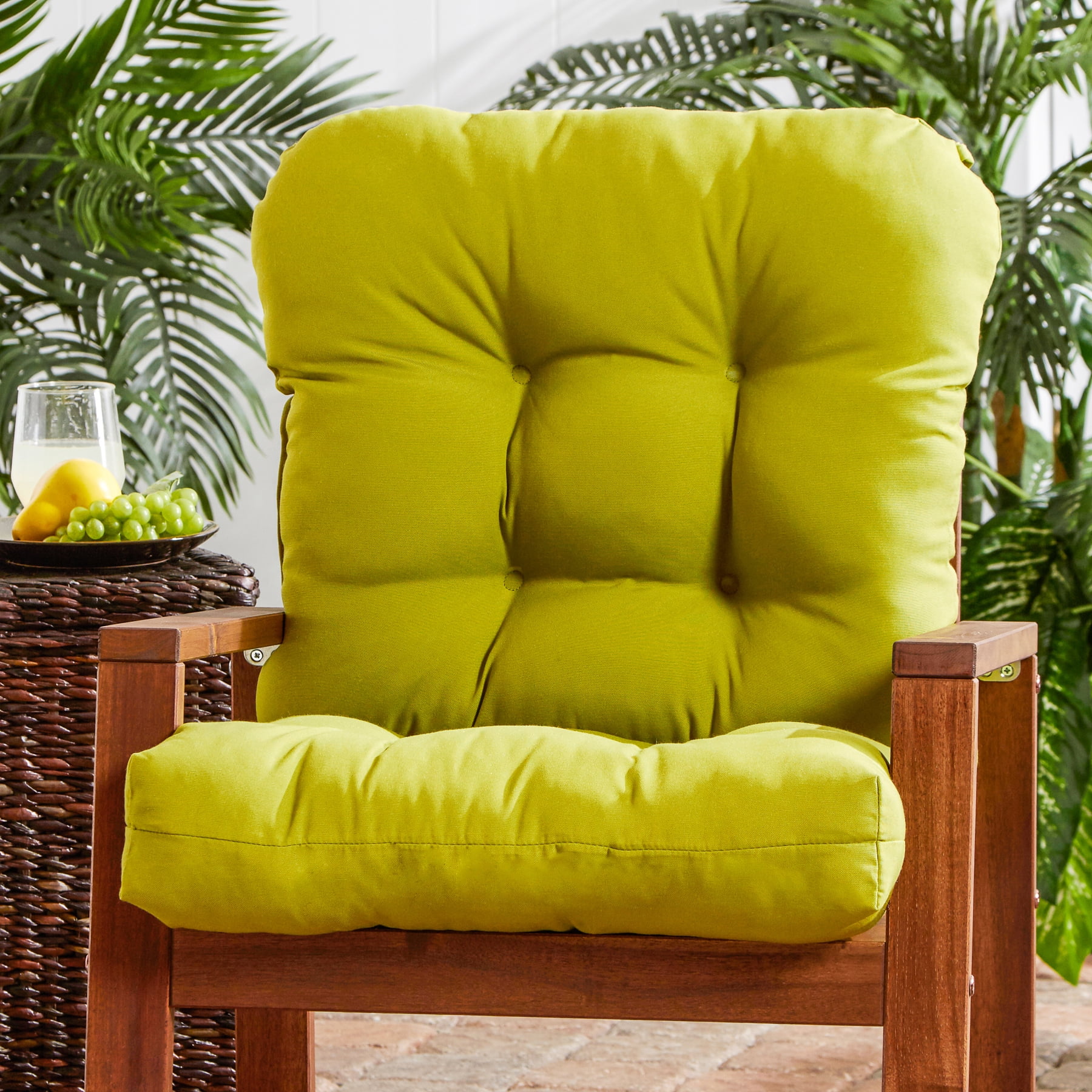Greendale Home Fashions Kiwi 38 x 21 in. Outdoor Reversible Tufted Chair Cushion