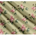 thumbnail image 3 of Soimoi Beige Cotton Voile Fabric Leaves & Rose Floral Fabric Prints By Yard 42 Inch Wide, 3 of 7