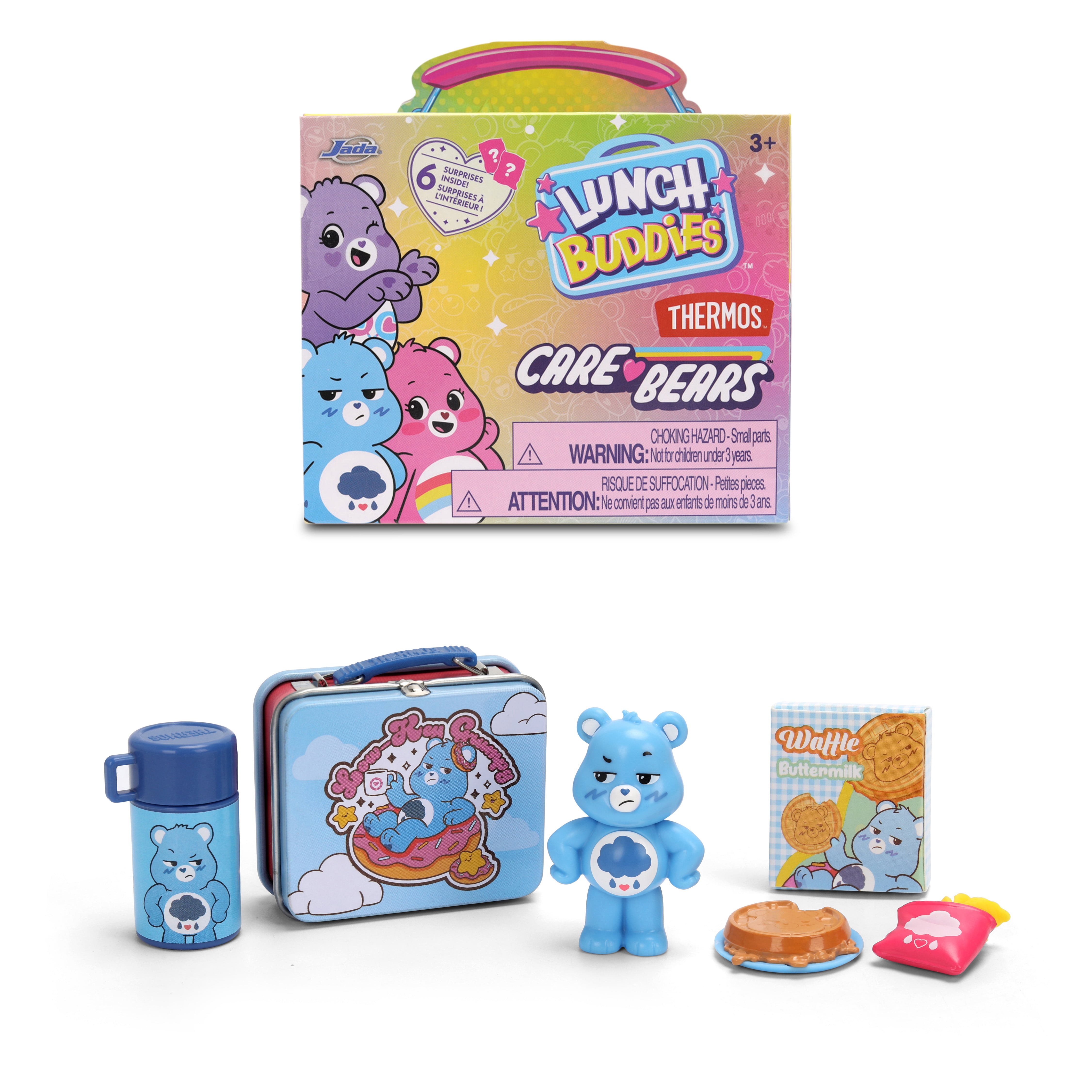 Jada Lunch Buddies – Collectible Mini Tin with Thermos, Figure & Food Accessories – 2-Inch Care Bears Toy – Care Bears & Friends – for Kids Ages 5+ (One Piece, Styles May Vary)