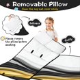 thumbnail image 3 of Grey and Gold Marble Pattern Teens Toddler Nap Mat with Pillow, Sleeping Mat Bag for Preschool Daycare 59"x22", 3 of 6
