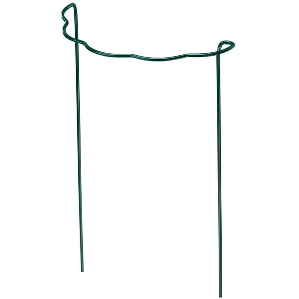 Plant Support Stakes Ring Cage Metal Garden Plant Stake Green Half
