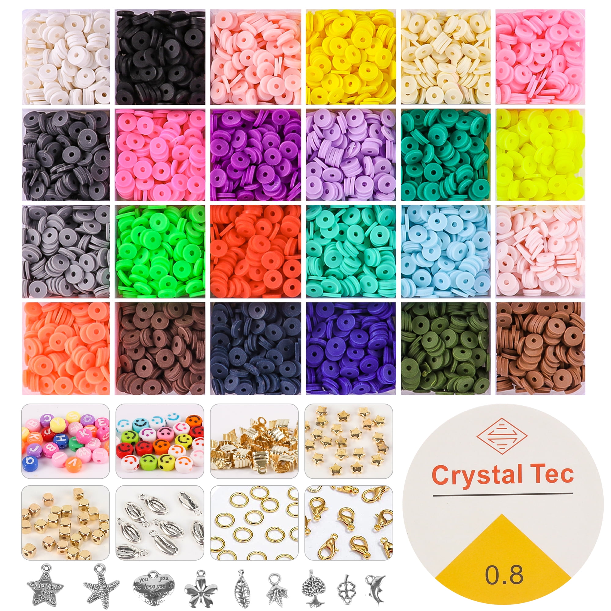 Koralakiri 24 Colors Clay Beads for Bracelet Making Kit for Girls 8-12 ...