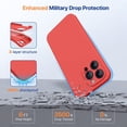 thumbnail image 4 of Miracase - Funda para iPhone 14 Pro Max con protector de pantalla, [Protección mejorada para la cámara], funda de silicona líquida a prueba de golpes con forro de microfibra, 6.7 pulgadas (rojo coral), 4 of 8