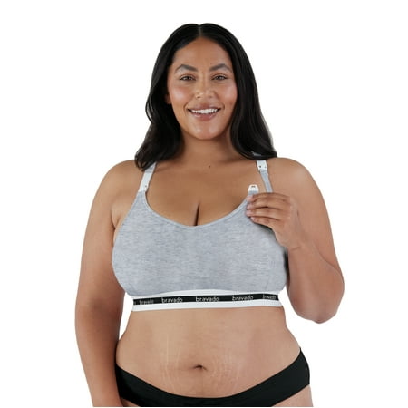 BRAVADO! DESIGNS Women s Original Sleep Nursing Bra  Regular Full Cups Maternity Bra for Breastfeeding  Dove Heather  Medium Plus