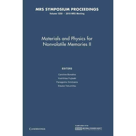 Mrs Proceedings Materials and Physics for Nonvolatile Memories II: Volume 1250, (Paperback)