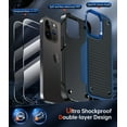 thumbnail image 2 of Leyi for Case iPhone 15 Pro Max, 4 Corners with Airbags, Non-Slip Textured Grip Bumper Support Wireless Charging Military Drop Resistant for pro max Case-Blue, 2 of 7