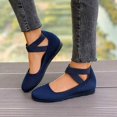 thumbnail image 2 of Womens Shoes,Casual Shoes Stylish Closed Toe for Everyday Wear Elastic Bands Casual Shoes for Denim Styling,Shoes for Women,Navy,6.5, 2 of 8