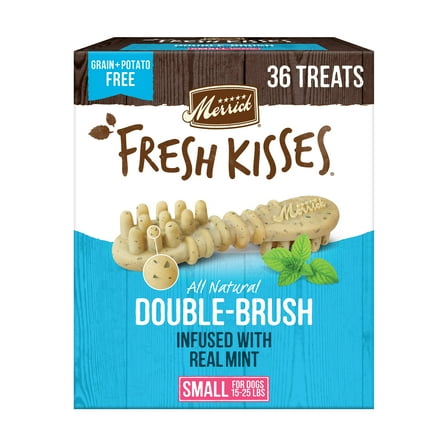 Merrick Fresh Kisses Small Dog Treats, Real Mint Flavor Dental Chews, 23 oz Box (36 Count)