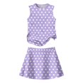 thumbnail image 3 of Grblisyd Girls Skirt Sets Polka Dots Sleeveless Tank Tops and Tennis Skirt 2 Piece Workout Outfits 3-13 Years, 3 of 6