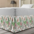 thumbnail image 1 of Botanical Bed Skirt, Floral Theme Multicolored Flowers and Ferns Pattern, Elastic Bedskirt Dust Ruffle Wrap Around for Bedding Decor, 4 Sizes, Pale Pink Peach, by Ambesonne, 1 of 2