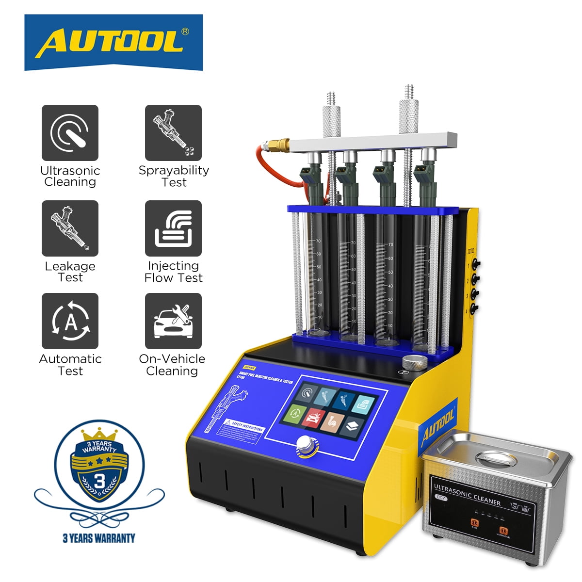 Auto Car GDI Fuel Injector Cleaner Tester 6 Cylinder Ultrasonic Cleaning Maching
