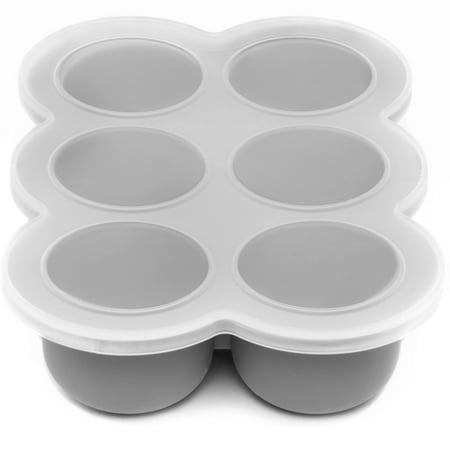 WeeSprout Silicone Baby Food Freezer Tray with Clip-on Lid (Six 3 Ounce Sections)