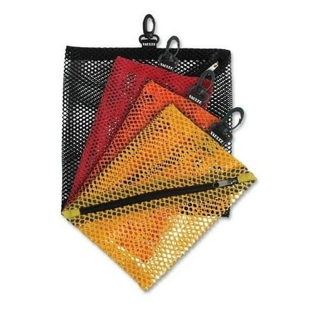 Vaultz Mesh Storage Bags, 4ct - Black/Red/Orange/Yellow