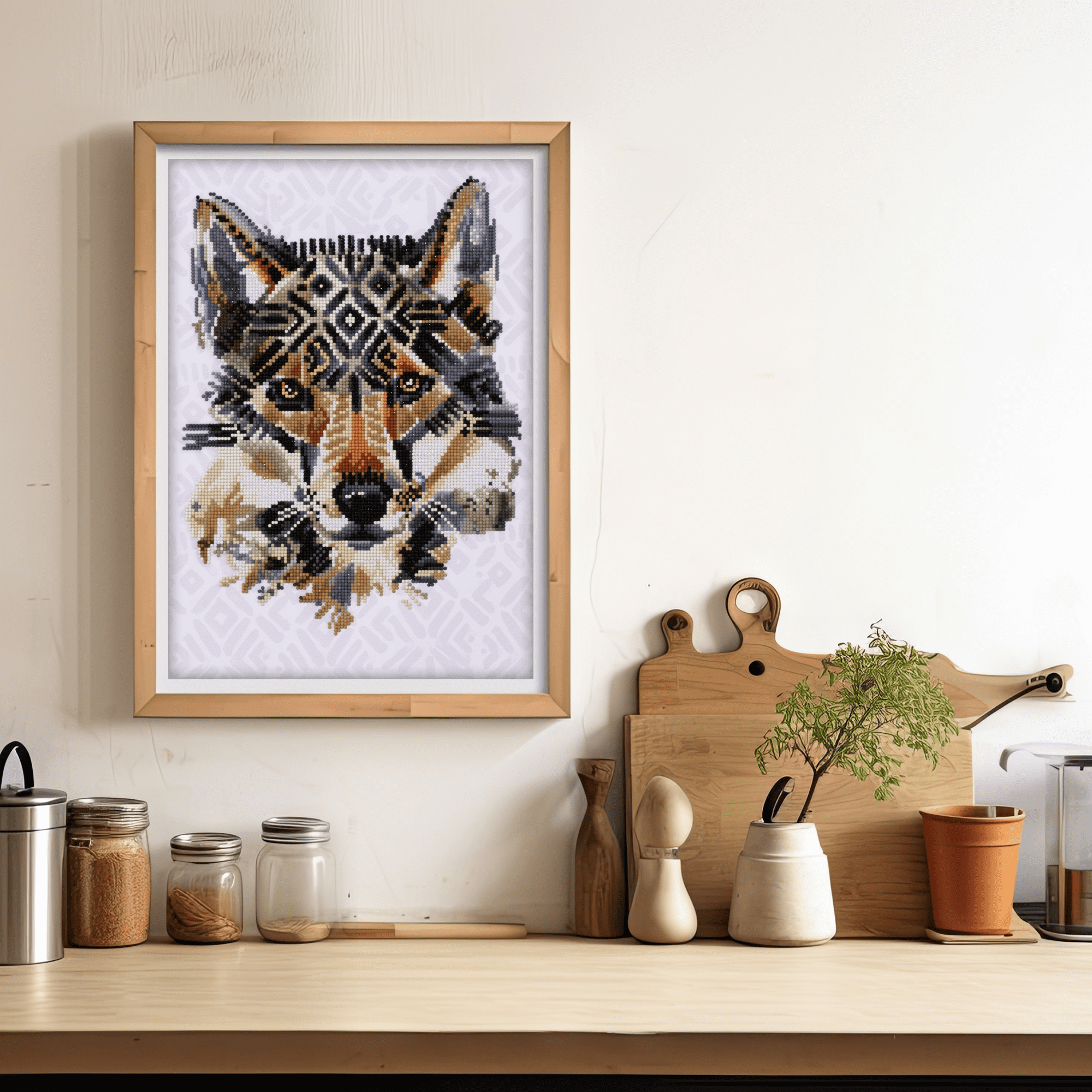 Diamond Dotz at Home - Dreamtime Wolf, Partial Drill, Round Dotz, Diamond Painting Kits, Diamond Art Kits for Adults, Gem Art,  Diamond Art, Diamond Dotz, 16"x21"