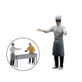 thumbnail image 1 of Figura de barbacoa Macarena Pintado a mano 1:64 BBQ Chef S Gauge Dioramas Tren ferrocarril, 1 of 8