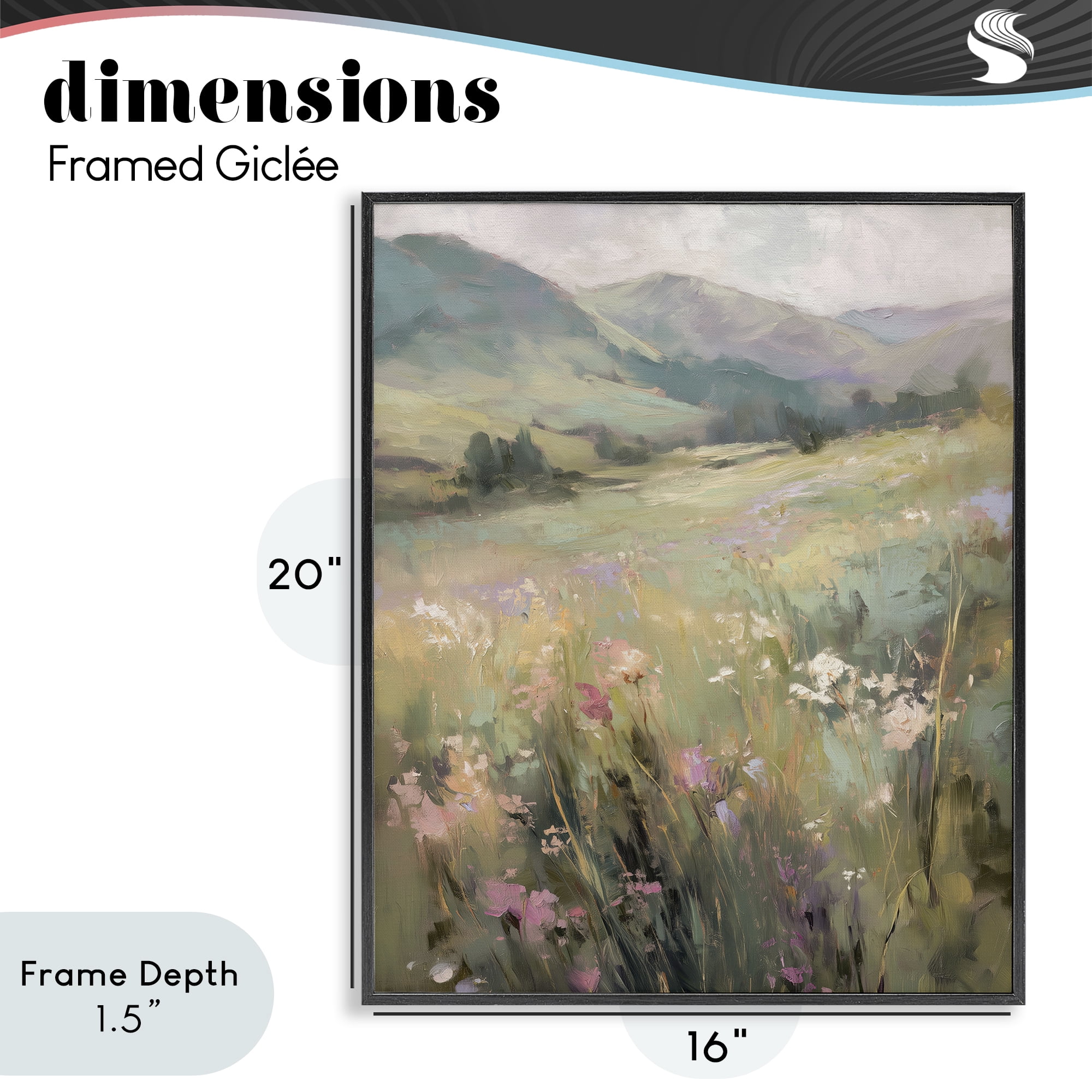 Stupell Industries Sunlit Meadows Landscape Black Framed Giclee Art, design by Svetlana Aleynikova