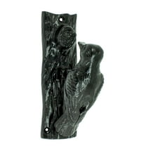 Cast Iron Black Rustic Woodpecker Bird On Tree Door Knocker With Strike Plate