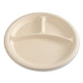 thumbnail image 6 of 10 in. 3-Compartment Bagasse PFAS-Free Dinnerware Plate - Tan (500/Carton), 6 of 8