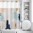 thumbnail image 2 of No Hook Shower Curtain, Abstract Pink Blue Shower Curtains for Bathroom with See Through Top Window, Modern Color Block Mottled Simple Art Waterproof & Washable Bath Curtain Stall 48"x72", 2 of 8