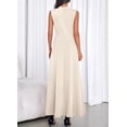 thumbnail image 6 of BTFBM Summer Dresses for Women Mock Neck Sleeveless High Waist Flowy Aline Maxi Spring Wedding Guest Dress Cocktail, 6 of 9