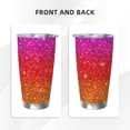 thumbnail image 3 of Lsque Rainbow Glitter Pattern 20oz Car Cup with Lid and Straw, Insulated Coffee Cup with Straw Topper, Spill Proof Travel Coffee Mug, Stainless Steel Tumble-Straw Three-piece Set, 3 of 8