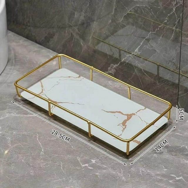 Storage Rack Multi-layer Storage Box Perfume Jewellery Container Storage Rack Display Iron Storage Make Basket S Single Layer White