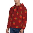 thumbnail image 3 of Lsque Strawberry Pattern Casual Men's Hoodie,Hooded Sweatshirt with Kangaroo Pocket,Pullover Hoodie-Large, 3 of 7