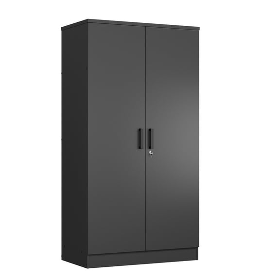 Woodpeckers Furniture And Mattress Harmony Collection Wood Two Door Armoire Wardrobe Cabinet (Black)