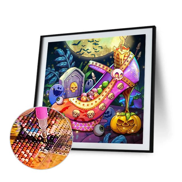 Cuadros Decorativos Kits de pintura de diamantes de bricolaje de tacones altos coloridos decoración de taladro redondo completo (sz2058) Ehuebsd embutido en tela