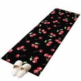 thumbnail image 2 of 2x6 Kitchen Runner Rug, Cherry Rustic Non-Skid Rubber Backing Large Rectangle Rugs - Living Room Bedroom Home Office, Spring Summer Tropic Fruit Black Indoor Floor Mat Carpets Washable Rug, 2 of 9