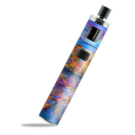 Skin Decal for Aspire PockeX Pen / colorful oil painting water reflection town (Best Vaporizer Pen For Weed Oil)