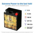 thumbnail image 6 of Pirate Battery Yb14l-a2 (14l-a2 12 Volts,14 Ah, 190 Cca) Riding Lawn Mower Battery for Mtd Products 300, 400, 500, 600 Series, 6 of 9