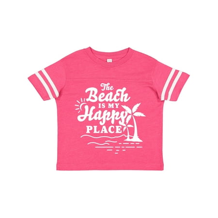

Inktastic The Beach is My Happy Place with Palm Trees Gift Toddler Boy or Toddler Girl T-Shirt