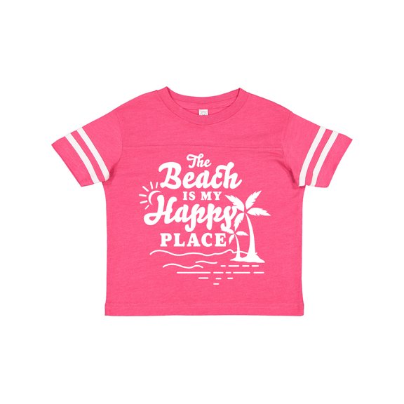 Inktastic The Beach is My Happy Place with Palm Trees Boys or Girls Toddler T-Shirt