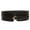 Black, variant on Women's High Waist Elastic Linked Cowhide Stretch Tapered Comfort Leather Belt