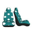 thumbnail image 3 of Rocae Teal And White Polka Dot Print Seat Covers for Cars Trucks and SUVs,Easy to Install Cover Set-1, 3 of 9