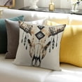 thumbnail image 3 of SHANXI Pillow Cover Western Bull Skull Soft Pillow Covers Cushion Cover Decor for Sofa Couch Bed 12x12in, 3 of 5