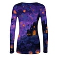 thumbnail image 6 of Akmaiox Halloween Long Sleeve Shirt for Women, Printed Crew Neck Slim Fitted Pullover Going Out Tops, Soft Knitted Holiday Base Layer Blouses, 6 of 6