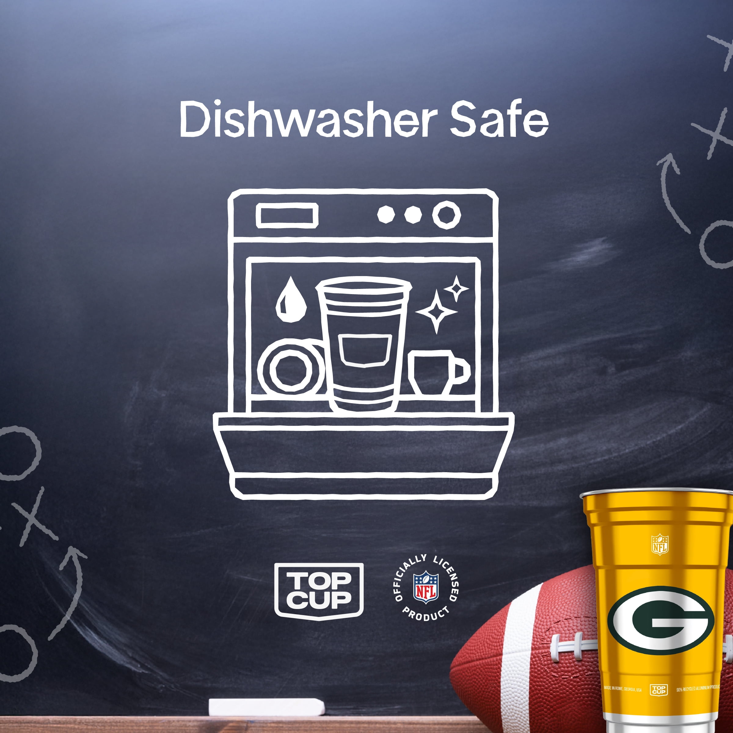 Top Cup NFL Green Bay Packers Aluminum Party Cups, 20oz, 10 count