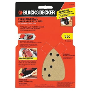 Black and Decker Mouse Sander Pads 120 Grit 50 Pack, Detail Palm Sand Paper  Set, 12 Hole Hook and Loop Sanding Pads, Mouse Sander Sandpaper by S&F