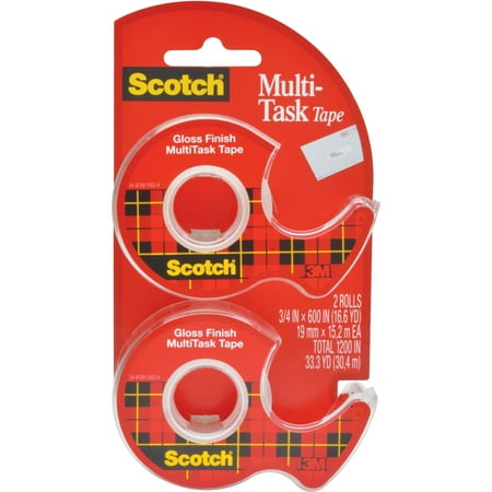 Scotch MultiTask Tape, 3/4 in. x 600 in, 2 Dispensers/Pack