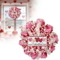 thumbnail image 2 of Valentines Day Wreath with LOVE Wooden Sign, Red Mesh Heart Wreath for Front Door, Indoor and Outdoor Valentine’s Day Handmade Decorations, 2 of 6