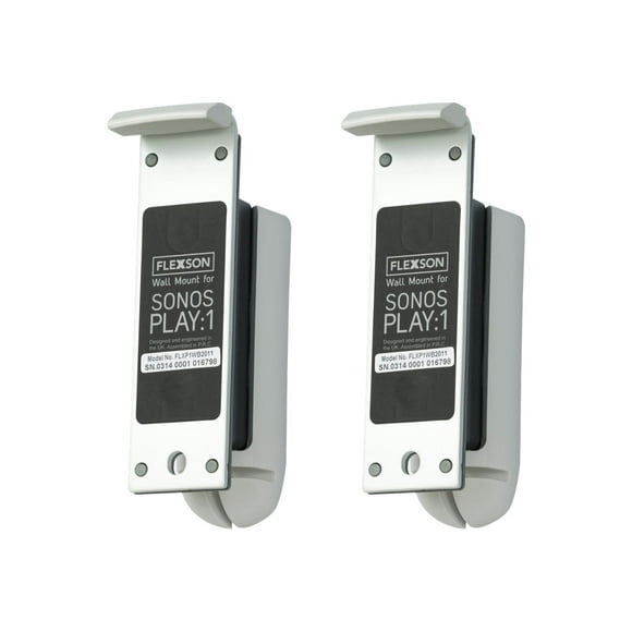 Flexson FLXP1WB2011 - Mounting kit (wall mount bracket) - Tilt & Swivel - for speaker(s) - powder-coated steel - white - wall-mountable (pack of 2) - for Sonos PLAY:1