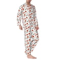 thumbnail image 2 of Lsque Strawberries Pattern Long Sleeve Pajama Set for Men - Soft 2-Piece Sleepwear and Loungewear Set with Pockets, Comfy Nightwear-XX-Large, 2 of 7