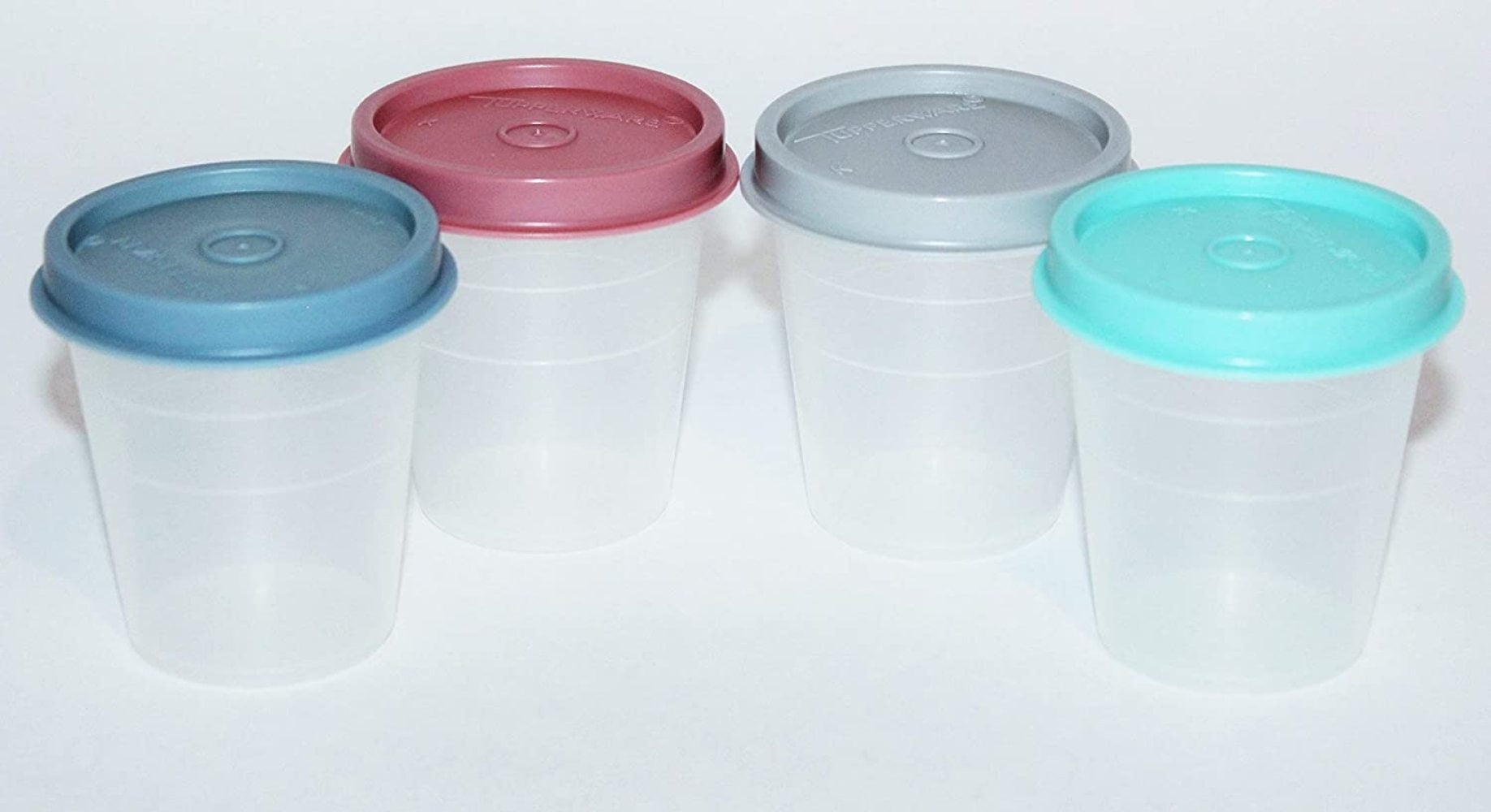 Tupperware Midgets Lot Of 2 Clear With Sheer Seals Gadget New 