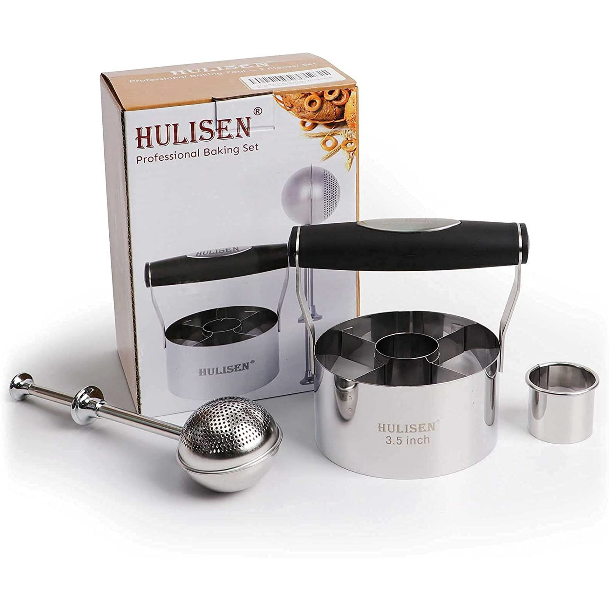 HULISEN Stainless Steel Biscuit Cutter Set, Flour Duster, Pastry