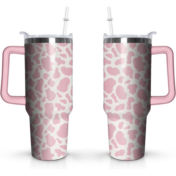 Cow Print Tumbler Cow Print Cups Cow Tumbler- 40oz Insulated Tumbler with Handle